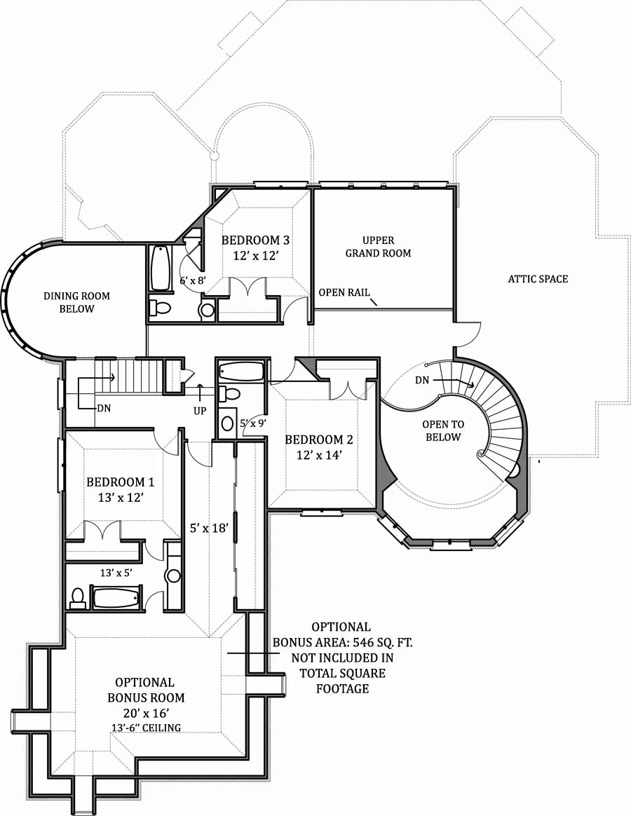 2nd Floor Plan image of Hennessey House House Plan